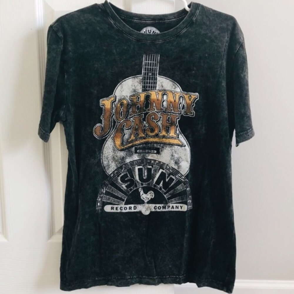 Vintage Johnny Cash black Acid Wash T-Shirt